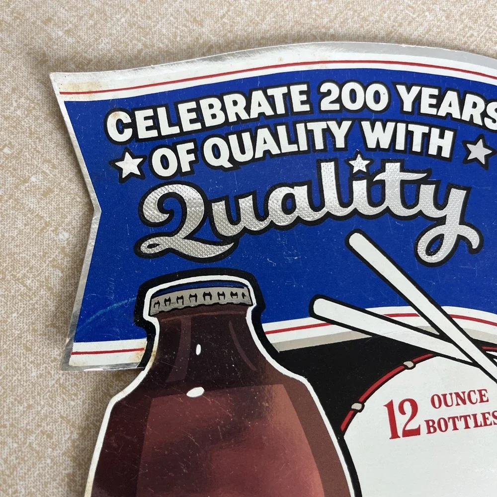 RARE VTG 1976 Pabst Blue Ribbon Beer Decal Sticker Bicentennial Drum PBR  NoS